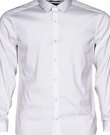 Calvin Klein Wicker slim fit long sleeve shirt White 16H