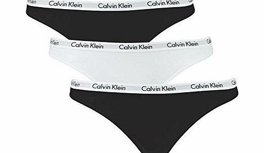 Calvin Klein Womens 3 Pack Bikini Briefs Stretch Fit Elasticated Waistband Blk/Wht/Blk M