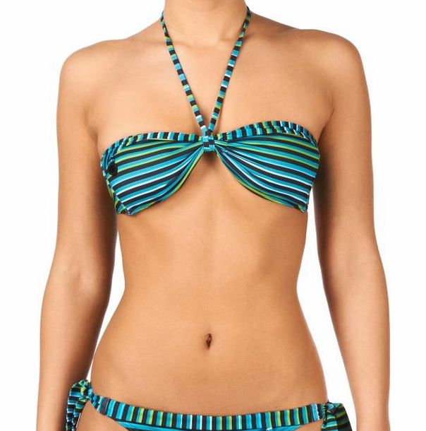 Calvin Klein Womens Calvin Klein Tubular Stripe Bikini Top -