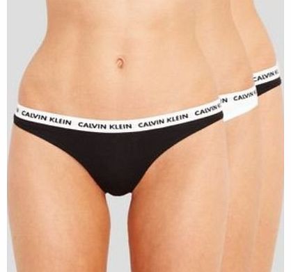 Calvin Klein Womens Carousel Thong 3 PACK Black and White Mxd (X Small)
