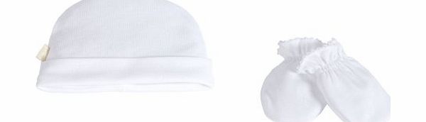 Cambrass Unisex Baby Hat and Mittens Gift Set White Newborn
