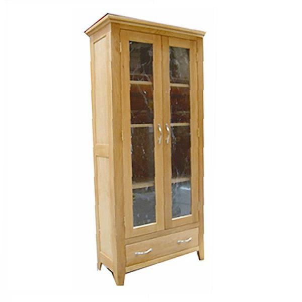 cambridge Oak 2 Door Display Cabinet