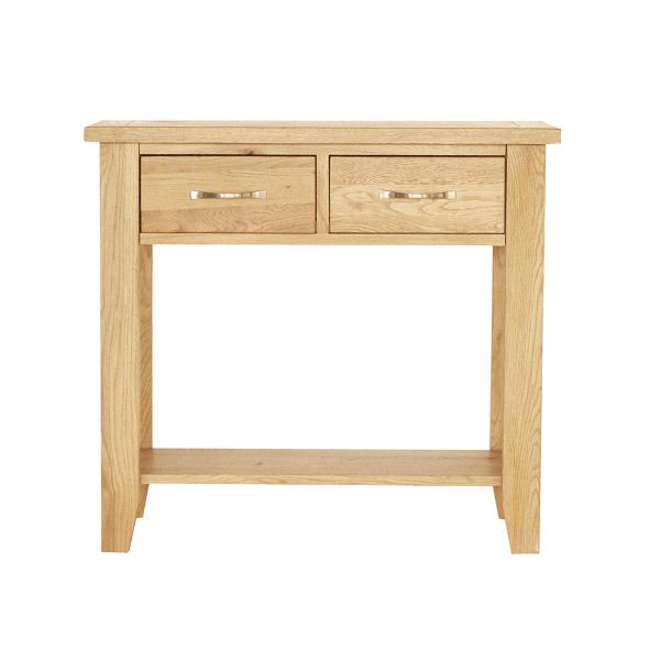 Oak 2 Drawer Console Table