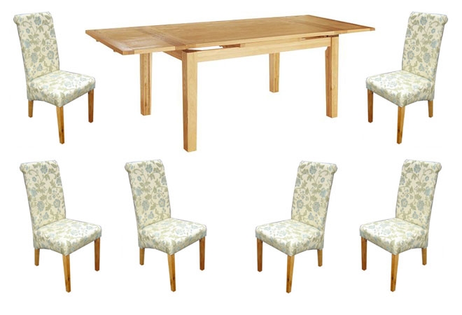 Oak Large Extending Dining Table and 6