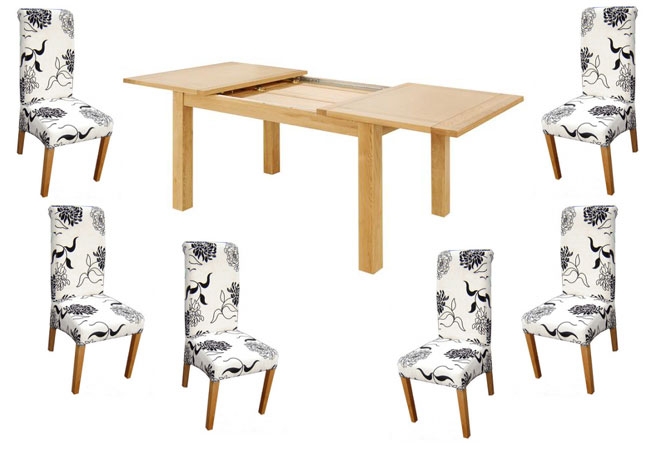 Oak Small Extending Dining Table and 4