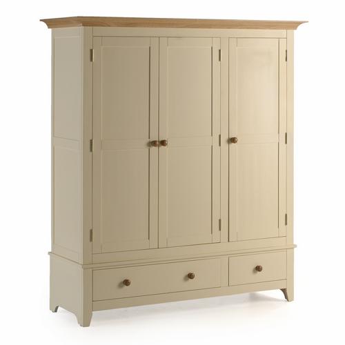 Painted Pine and Ash Triple Wardrobe