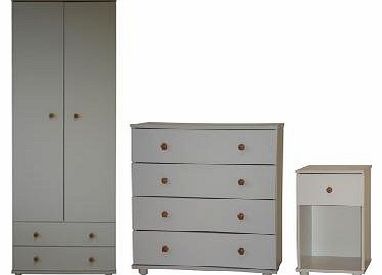 Cambridge White Chest Of Drawers, Wardrobe,Bedside Table Bedroom Furniture Set Cambridge