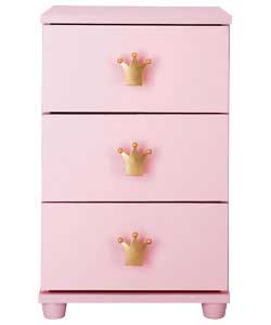 cameo 3 Drawer Bedside Chest - Pink
