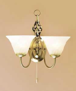 Antique Brass Finish Double Wall Light