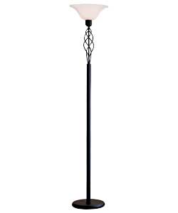 Cameroon Black Finish Uplighter Floor Lamp