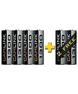 AA Rechargeable Batteries - 4 2 Free Pack