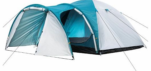 - Igloo/Dome-Tent with Porch for 3-4 Persons, Silver / Green