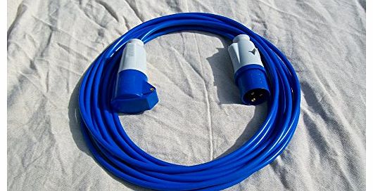 Camping Leads 15m Long Caravan Motorhome Camping Electric Hook Up Cable Extension Lead - Blue
