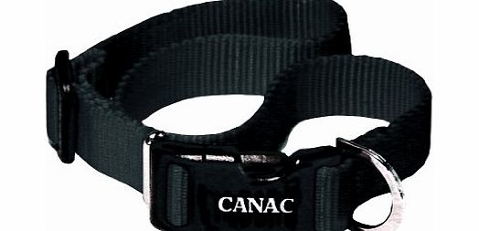 Canac Adjustable Dog Collar, 25 mm x 60 cm, Black
