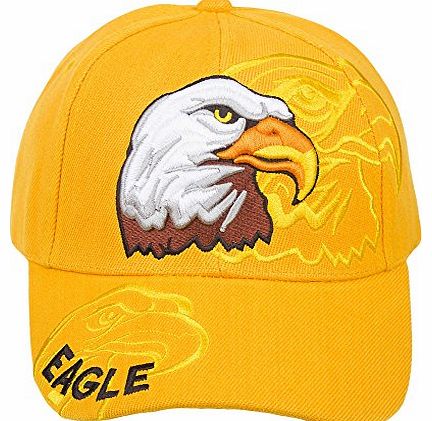Mens Animal Native American Style Adjustable Baseball Caps - CASUAL WORK LEISURE (Yellow Eagle)
