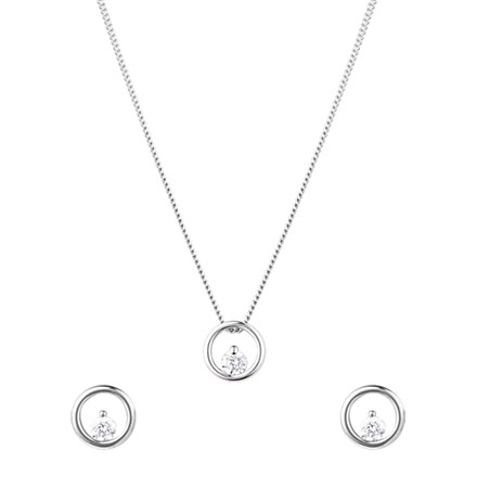 9ct Gold Floating Diamond Gift Set