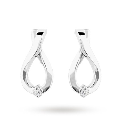 Canadian Ice Silver Diamond Figure of 8 Earrings