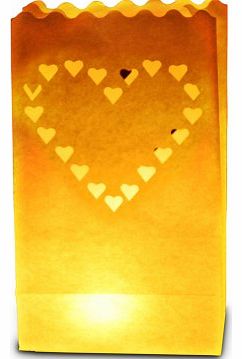 Candle Luminary Bags (Pack of 10) - Large Heart Design
