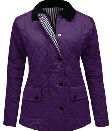 CANDY FLOSS NEW WOMENS LADIES QUILTED PADDED JACKET PURPLE SIZES 20