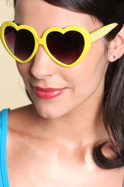 yellow heart sunglasses