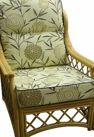 Hump Back Replacement CANE CHAIR CUSHION COVERS ONLY Conservatory Wicker Rattan Furniture by Gilda� (Bamboo Natural with Grey Piping)
