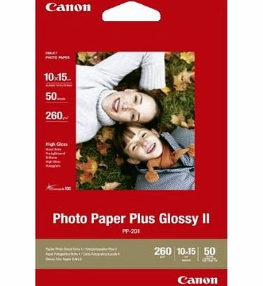 Canon 2311B003 - PP-201 PHOTO PAPER PLUS II - GLOSSY 10X15 50SHTS