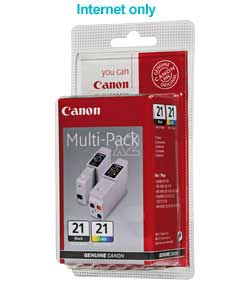 canon BCI-21 Black and Colour Ink Cartridge Multipack
