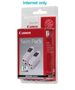 canon BCI-21 Twin Pack of Colour Ink Cartridges