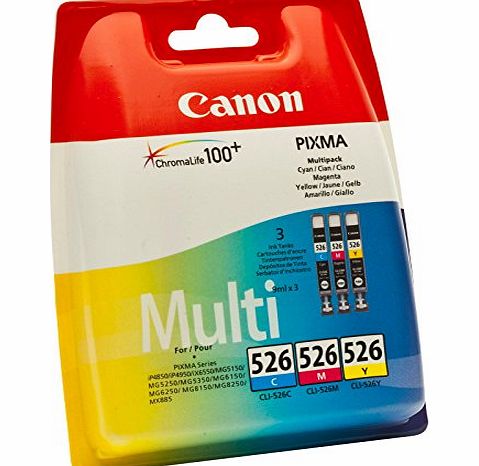 Canon CLI-526 Inkjet Cartridge Page Life 1349pp Cyan/Magenta/Yellow Multipack Ref 4541B006