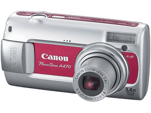 Canon Digital Compact Camera - PowerShot A470 Red - UK Stock