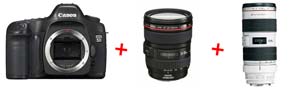 canon Digital SLR Camera Kit - EOS 5D with EF 24-105 f/4L IS and EF 100-400 f/4.5-5.6L IS USM Lenses - UK