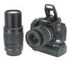 Canon EOS 400D   EF-S 18-55 mm Lens   EF 55-200 mm Lens   BG-E3 Battery Grip   Video bag   CompactFlash me