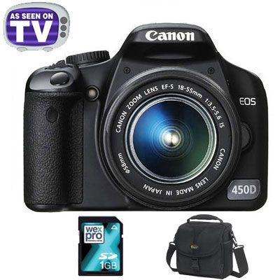 canon EOS 450D with 18-55mm IS Lens - MEMORY KIT