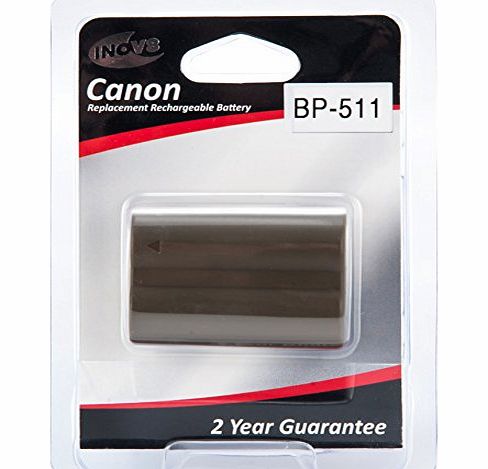 Canon Inov8 Replacement battery for Canon BP-511, 512, 522, 535