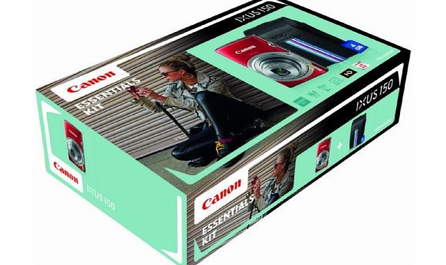 Canon IXUS 150 Digital Camera with Soft Leather Case and 4GB SD Card - Red (16 MP, 8x Optical Zoom) 2.7 inch LCD