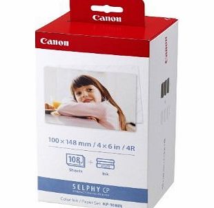 Canon KP-108in 4 X 6`` Ink and Paper Set for SELPHY CP Series Photo Printers (White, 2)