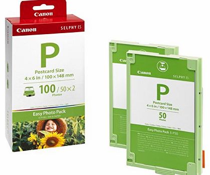 Canon Original Easy Photo Pack E-P100 (100 Postcard size prints) for the SELPHY ES Series