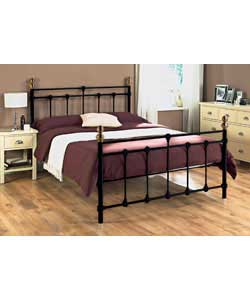 canterbury Black Double Bedstead with Tufted Mattress