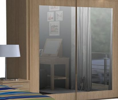 Canterbury Bronte 2 Door Sliding Mirrored Wardrobe - Oak Effect