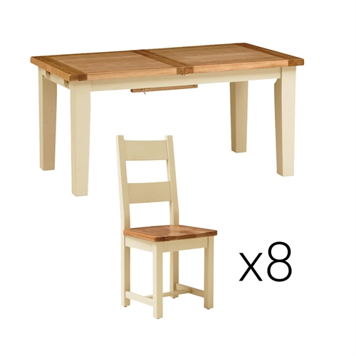 Canterbury Cream 180cm-230cm Ext. Dining Table