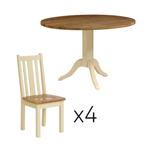 Canterbury Cream Round Dining Table with 4
