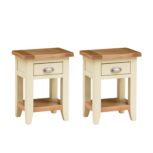 cream bedside tables