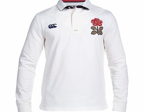 Canterbury England 1871 Long Sleeve Plain Rugby Top White