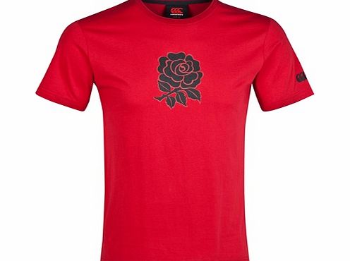 Canterbury England Cotton Graphic T-Shirt Red `E54 5595 T38