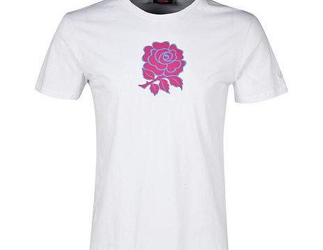 Canterbury England Uglies Rose Graphic Cotton T-Shirt White