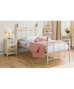 Canterbury Ivory Single Bedstead with Cushion Top Mattress