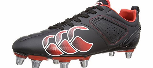 Canterbury Mens Phoenix Club 8 Stud Rugby Boots E22319-989 Black/Molten Lava/White 9 UK, 43 EU