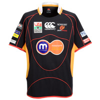 Canterbury Newport and Gwent Dragons Home Pro Rugby Shirt