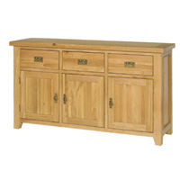 Canterbury Oak 3 Door 3 Drawer Sideboard