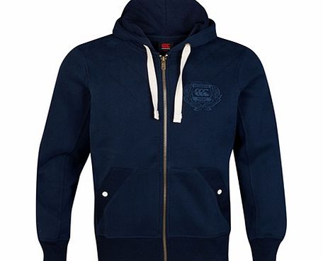 Zip Though Quilted Hoody Navy `E55